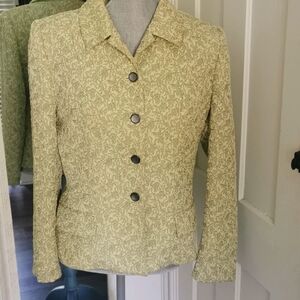 Vintage Kasper Green brocade blazer. Size 8. EUC